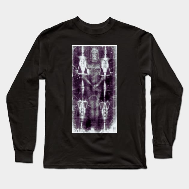 The Holy Son Of God | Shroud Of Turin Long Sleeve T-Shirt by LivingWellness